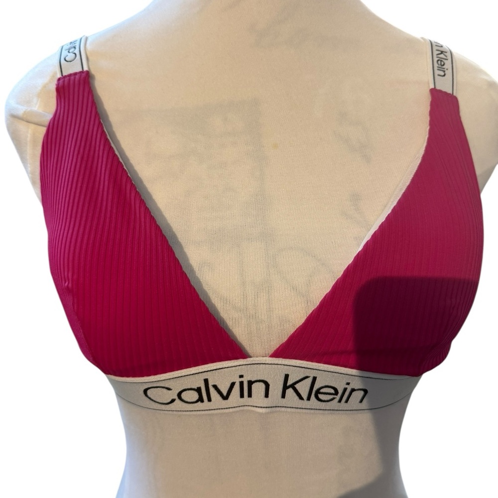 Calvin Klein Hot Pink Bikini Top, NWT, SZ XS - Runs Big, Bottom also Listed!